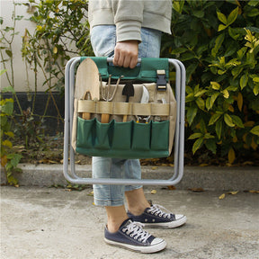 Removable Storage Multifunctional Folding Stool For Garden Tools