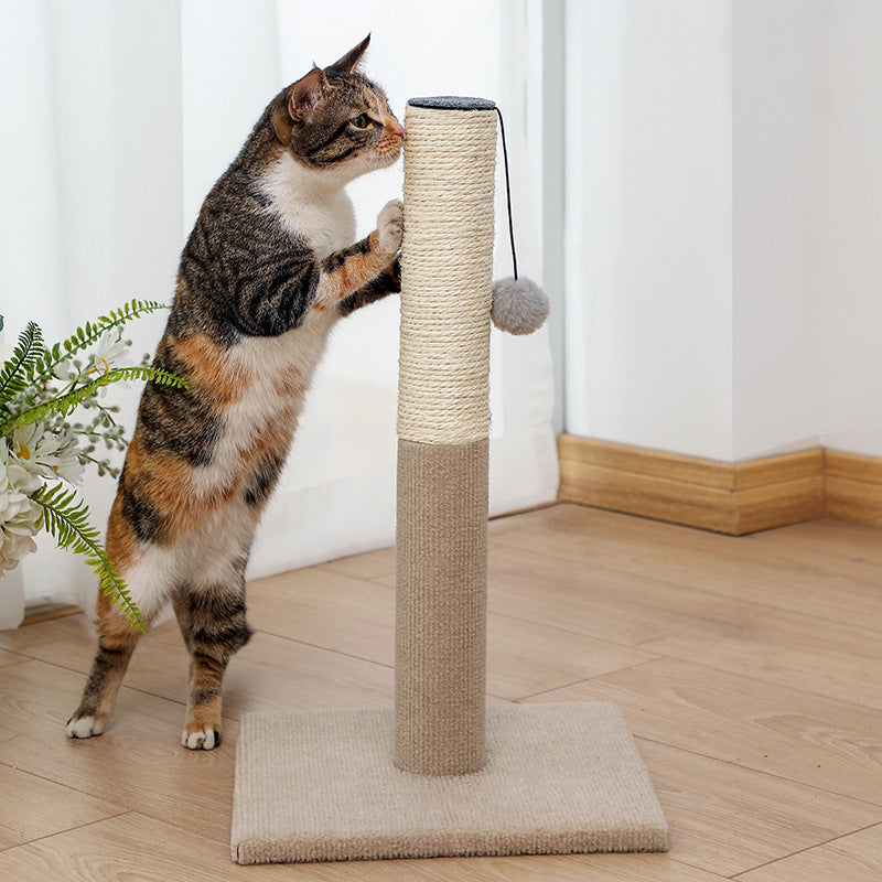 Cat Toy Wooden Column Interactive Fur Ball Pet Toy