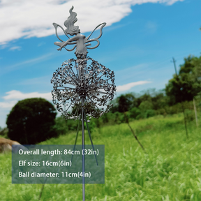 Metal Dandelion Flower Fairy Outdoor Garden Yard Decoration