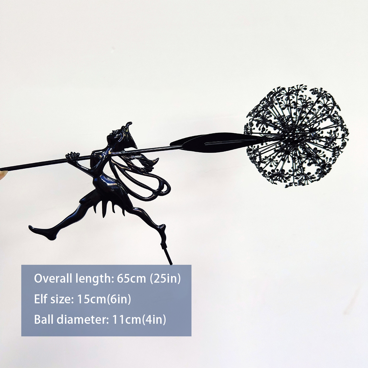 Metal Dandelion Flower Fairy Outdoor Garden Yard Decoration