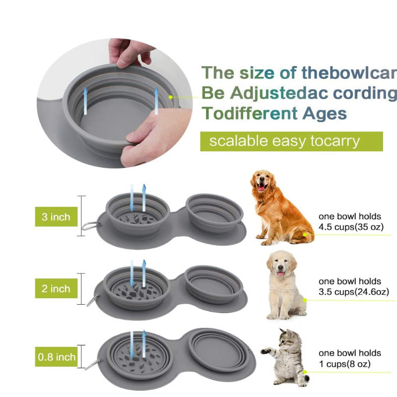 Collapsible Pet Food Bowl Portable Travel Pet Feeding Bowl